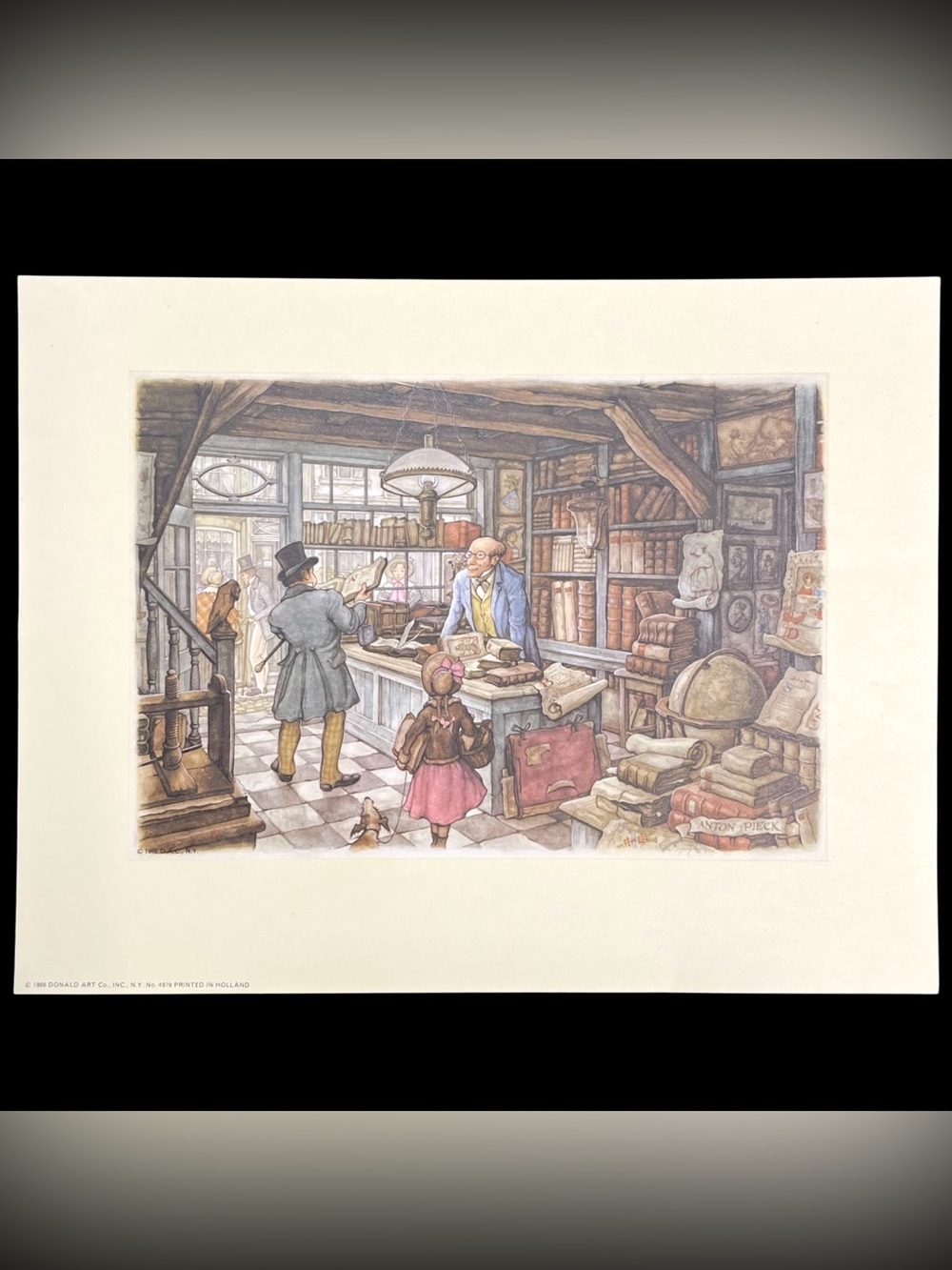 Vintage 1960s Anton Pieck Art Print #4979 Donald Art Company Printed in Holland